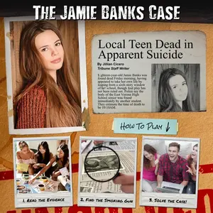 Jamie Banks Case Detective Game Unsolved Mystery Files, Cold Murder Suspense Game, Tabletop Games, Suitable for Ages 14+, Friends Party Halloween Christmas