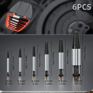 5/6pcs Advanced Screw Remover Kit, Easily Remove Damaged Screws Bolts Pipes, Essential Woodworking DIY Hardware Tool Set