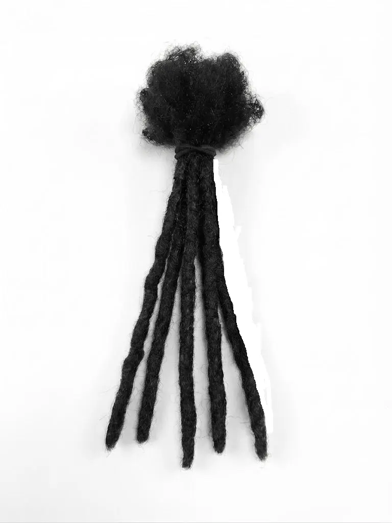 5 Pieces of Human Hair Dreadlocks Loose Ended - Afro Kinky Medium and width 1/4"