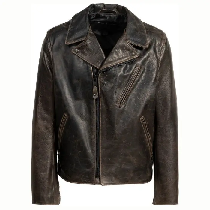 Men's Rustic Brown Distressed Biker Leather Jacket