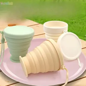 Collapsible Magic Silicone Water Cup, Portable Retractable Foldable Cup for Outdoor Camping, Travel & Mouthwash Use, Food-Grade Safe BPA-Free Design, Lightweight Compression Cup with Built-in Cleaning Brush, Leak-Proof Durable Container for Hiking, Picnic