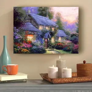 Thomas Kinkade 12X16 Inch Canvas Wall Art, Fun Creative Wall Decor, Unframed Oil Painting, Room Artwork Canvas Wall Art Poster