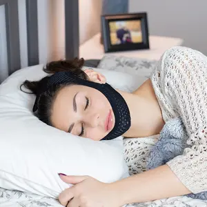 Anti Snore Chin Strap Upgraded Adjustable Snoring Solution Jaw Support Chin Belt Comfortable Sleep Aid for Men Women Effective Stop Snoring Device
