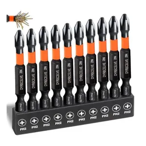 10-Pack #2 Phillips Impact Bits – 2-Inch Magnetic Drill & Screwdriver Bits, PH2 S2 Steel, 1/4" Hex Shank for Impact Drivers