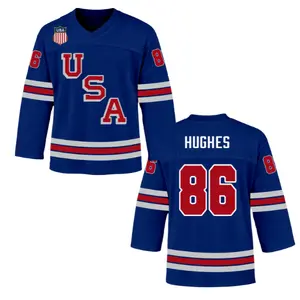 [HOT JERSEY] USA Olympic Gold Medal Prints Hockey Jersey- Jack Hughes Hockey Jersey, Football Jersey, Unisex Jerey