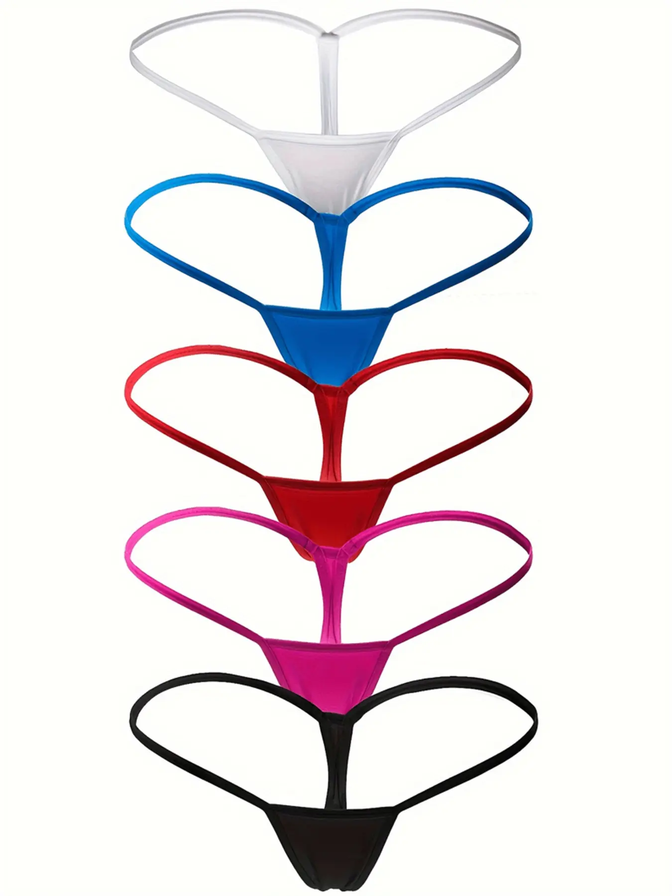 Five-Pack Sexy Low-Waist Thong Underwear for Women, Backless G-Strings, Comfortably Alluring for Romantic Dates and Nights, Everyday
