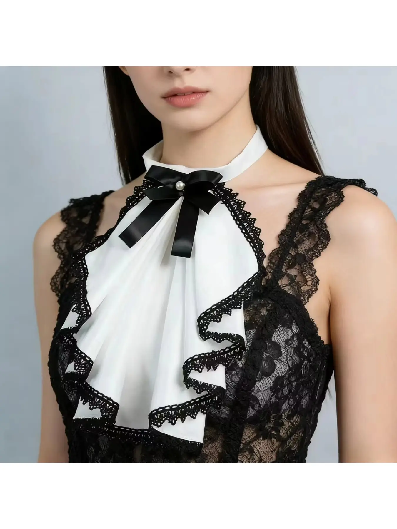 Vintage lace ruff collar bib false collar opera circus studio photography accessory cosplay prop