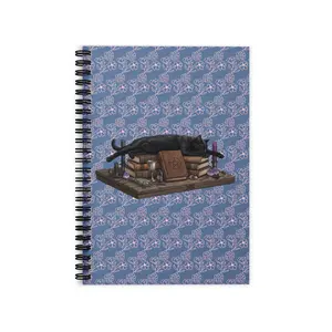 Ruled Line Spiral Notebook-Lazy kitty