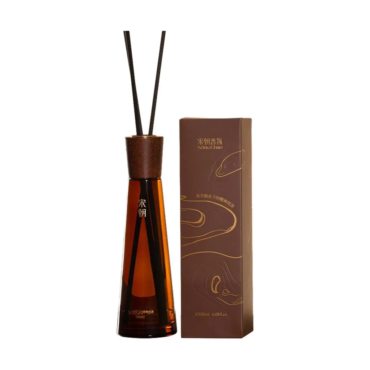 SONG CHAO Wood Scent Reed Diffuser - Wild Mountain White Tea Aroma, 180ml Long Lasting Fragrance for Home, Bedroom, Living Room