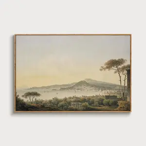 AllBlue Framed Large Canvas Wall Art Vintage Decor Coastal Beach Nature Wall Art for Living Room Farmhouse Landscape Paintings Wall Decor Vintage Bedroom Wall Art 24"x36"