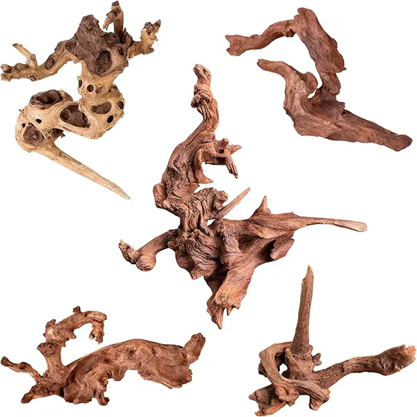 Natural Driftwood Fish Tank Decorations - 5 Pcs Assorted 4-7" Branches with Distinctive Shapes, Adds Natural Beauty for Reptile/Fish Aquarium Enclosures Pet Supplies