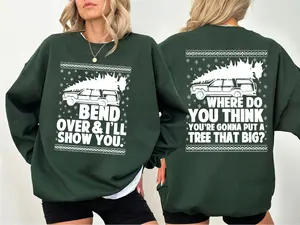 Bend Over and I'll Show You Christmas Couple Matching 2 Side Shirt, Griswold Family Shirt, Funny Christmas Tree Shirt, Christmas Vacation Shirt