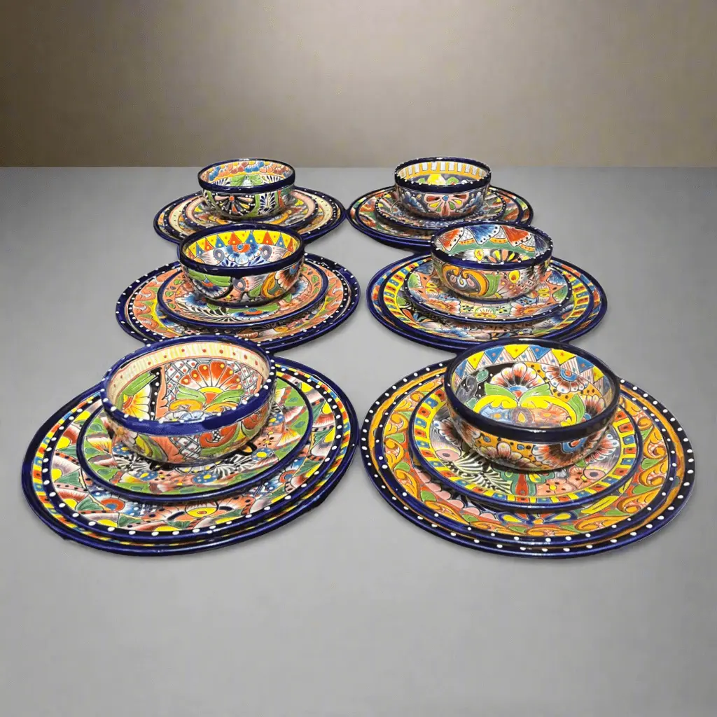 Handmade Talavera 24-Piece Dinnerware Set | Mexican Pottery for 6