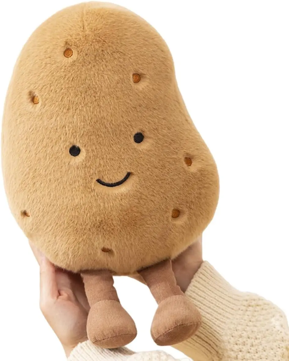 Large Kawaii Look Potato Stuffed Animal, 10.23 in Soft Plush Food Pillow Toy, Whimsical Room Decor, Birthday Gift for Boys Girls