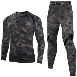 Muezna Men's Camo Thermal Top and Bottom Set Underwear Long Johns Base Layer with Soft Fleece Lined Fabric for Comfort