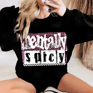 Mentally Spicy Snarky Sarcastic Funny Sweater, Mental Health Retro Checkered Shirt, Sarcasm Sassy Funny Mom Tee, Mother's Day Gift