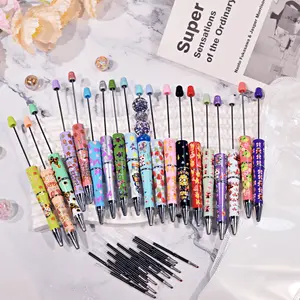 40pcs Beadable Sticker Pen Set with Refills and Storage Bags, DIY Gel Pens for Women and Men, Creative Writing Supplies, Back To School Gift summerwins