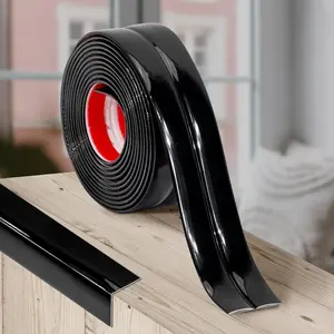 10Ft Peel and Stick Molding Trim, Flexible 1.57in Self-Adhesive Wall Trim, Inside & Outside Corner Protector, Baseboard Edge Guard for Walls, Windows, Tables, DIY  Decoration, Black