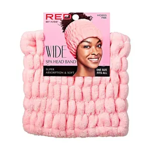 RED Wide Spa Headband Pink