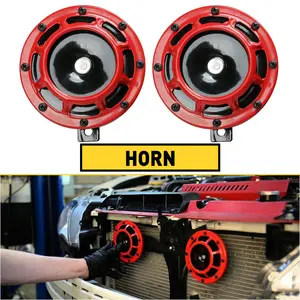 2Pcs 115DB Compact Electric Blast Loud Super Tone Car Air Horn Kit 12V