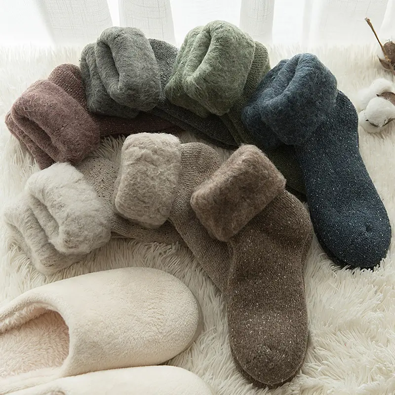 Women's Plush Fuzzy Ankle Socks, Thick Warm Basic Solid Color Socks for Winter Skiing & Sleep, 3/6/9 Pairs, Random 3 Pairs, Fuzzy Socks