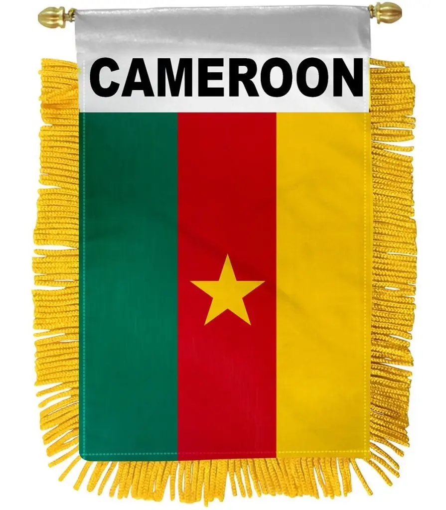 Cameroon Mini Banner - 4x6 in Double-Sided, Glass and Plastic Hanger, Home & Party Decoration Backdrop Supply