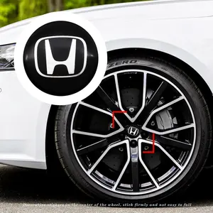 4pcs Car Wheel Center Decoration Stickers, Trendy Patterns, Fits Honda Mugen Power Type R Jazz Civic Inspire Accord Fit