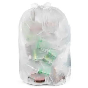 DX08 20 Gal.-30 Gal. Clear Garbage Bags - 30 in. x 36 in. (Pack of 100) 1.5 mil (eq) - for Recycling, Storage & Outdoor Use