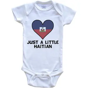 Really Awesome Shirts Just A Little Haitian Baby Bodysuit - Cute Haiti Flag
