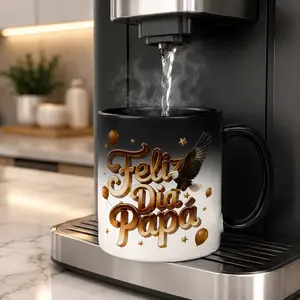 Feliz Dia Papa Color Changing Mug 11oz Heat Sensitive Ceramic Coffee Cup, Spanish Father’s Day Eagle Design Gift