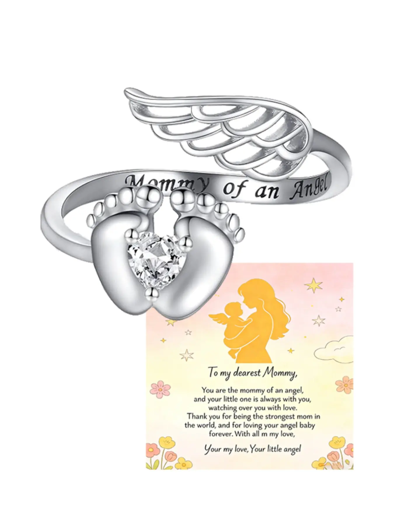 Silver Color Miscarriage Heart Shaped Ring, Heart Signet Ring for Mothers, Pregnancy Loss Memorial Jewelry, Infant Death Remembrance Gift, Casual All-Season Accessory
