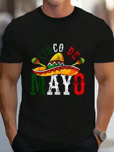 100% Cotton Cinco De Mayo Mexican Lets Fiesta 5 De Mayo Men T-Shirt Women's Men's Graphic Tee Crew Neck summer vacation Tops
