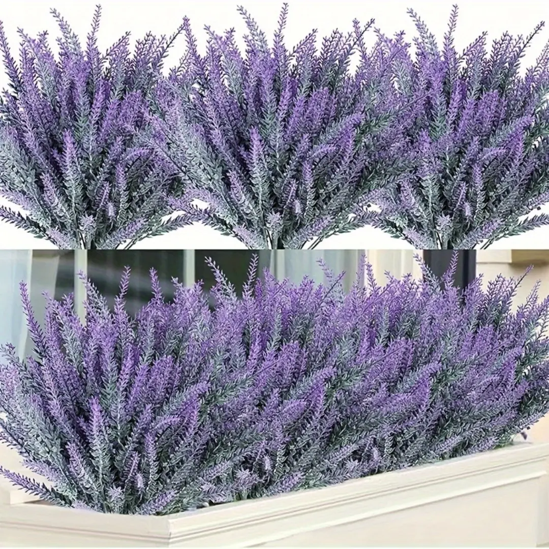 12pcs Artificial Lavender Bouquet - Vibrant Purple Decorative Artificial Flower, Long-Lasting All-Season Home Decor, No Fading No Maintenance for Indoor-Outdoor Use, 12Pcs Lavender Flowers