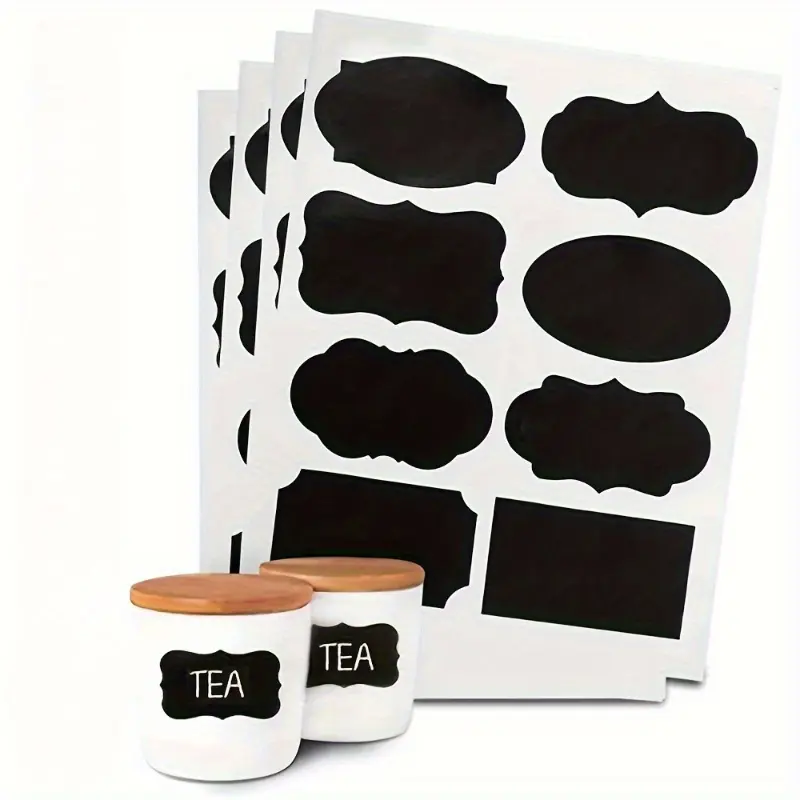 40pcs Label Stickers, Reusable Food Storage Container Labels With Pen, Waterproof And Self-Adhesive Blackboard Sticker, For Food Storage Container, Box, Jar And Canister, Kitchen Accessories