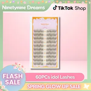 Ninetynine Dreams 60PCs idol Lashes | Natural K-Pop Style False Eyelash Clusters — Soft Lightweight Reusable Ultra-Thin Band Waterproof Long-Lasting 9-13mm C+ Curl Pre-Mapped Beginner Friendly Everyday Lashes For Natural Day-To-Day Makeup