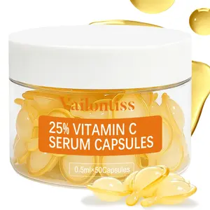 25% Vitamin C Hydrating Facial Serum Capsules – 50pcs, Smooth Fine Lines, Hydrate, Brighten, Radiant & Revitalize Skin
