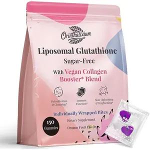Liposomal Glutathione Gummies 1000 mg, Sugar Free Reduced L-Glutathione with Vitamin C & Vegan Collagen, Antioxidant & Skin Support, 150 Count