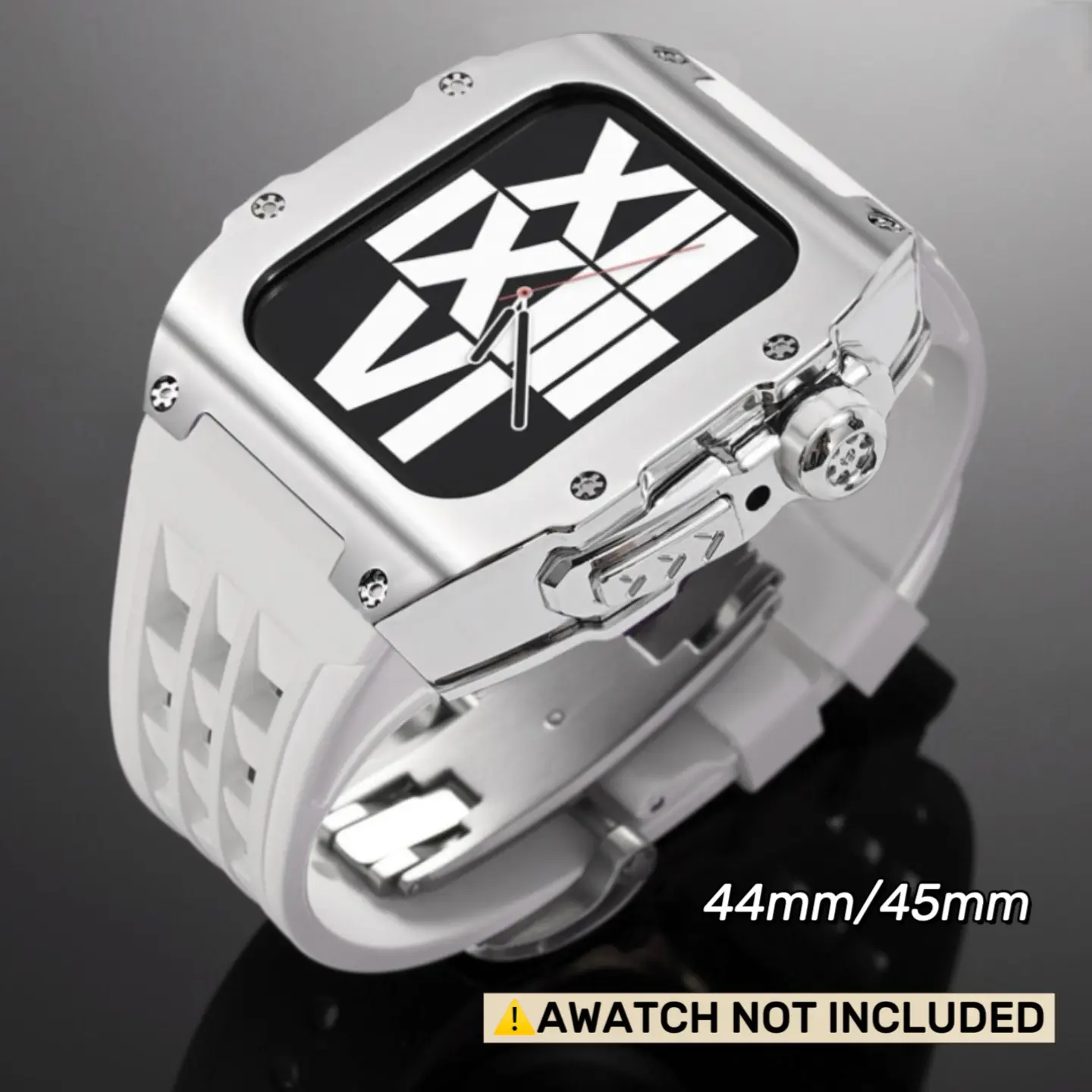Smart Watch Protective Case & Adjustable Strap Set - 44mm,45mm for Series 4-9,SE - Polycarbonate (PC) Anti-Scratch Silicone, Smart Watch Accessories