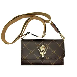 Valentino Orlandi 'Printed VO Messenger' Leather Satchel Crossbody Leather Bag