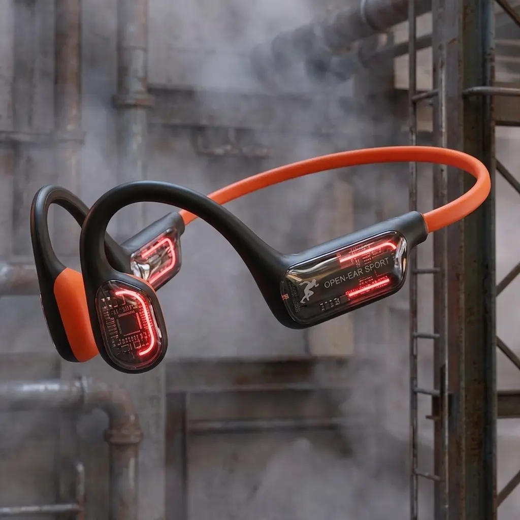 MZYJBL Bone Conduction Technology Wireless Headphones - IP68 Waterproof Bluetooth Device, High-Fidelity Sound, Titanium Alloy Build, Memory Comfort, NFC, Active Noise Cancellation (ANC), Call Receiving, Multi-Platform Connection for Swimming, Surfing, Cal