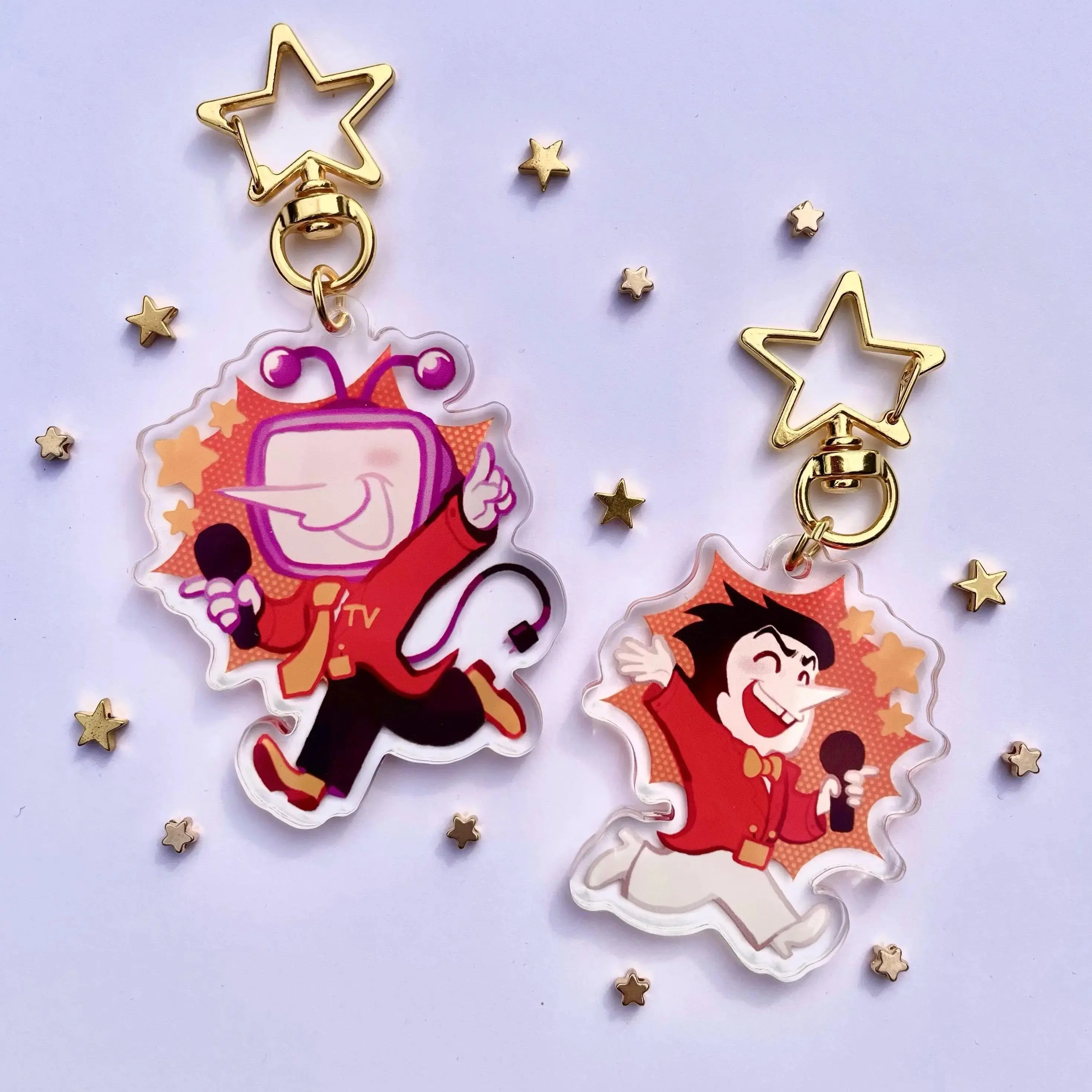 Tenna and Spamton Keychains, Deltarune, Tenna Deltarune