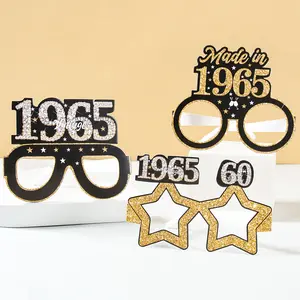 New 30th 40th 50th 60th 70th Balck Birthday Glasses Pography Props Celebrate Birthday Party Decoration Adults Anniversary Decor Gifts