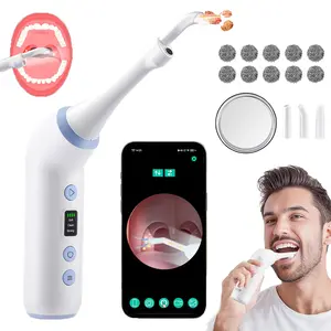 Visual Electric Vacuum Tonsil Stone Remover Kit, 3 Modes Visible Tonsil Stone Removal Tool Cleaner with Camera & LED Light, Rechargeable Oral Care Tool for Home Use