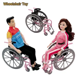 Realistic Wheelchair for 11.5''-12'' Dolls, a Novelty Accessory Toy That Can Be Pushed, Perfect for Dollhouses, Mini Item Doll Accessories Movable Wheelchair Plastic Chair Toys Christmas Gift Cute Plastic Chair Gift.