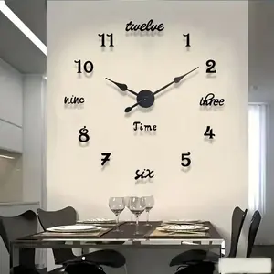 3D Acrylic Mirror Digital Wall Clock, Large DIY Wall Clock, Silent Clock for Home Office Decoration, Silent Digital Clocks, Creative Decorative Clock