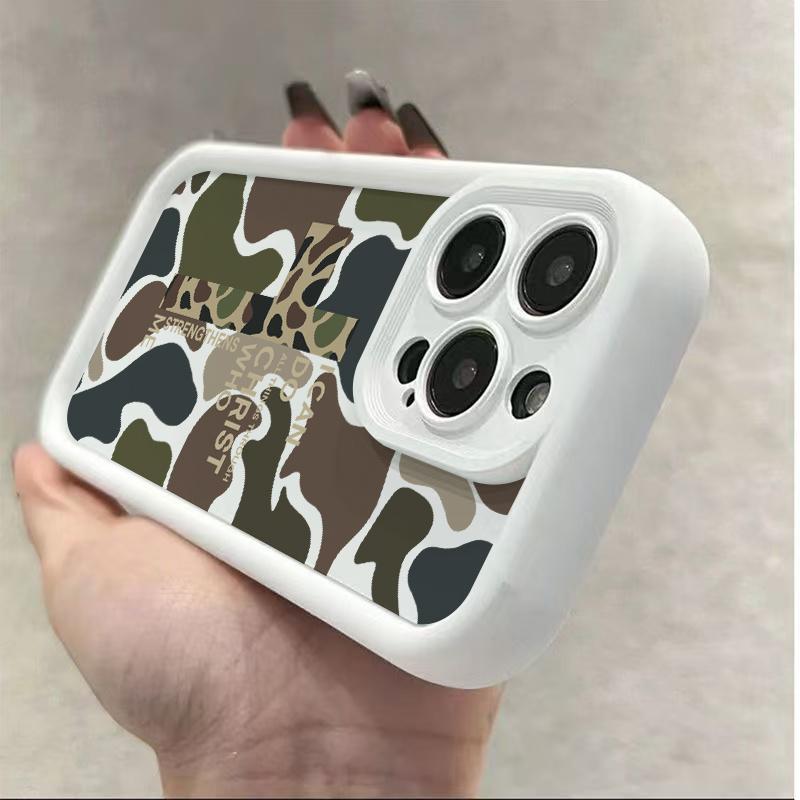 Camouflage Pattern With Cross Phone Case Iconic Christian Faith Artwork Featuring A Thickened Soft Tpu Back And Raised Camera Step Design Blending Cloud-Like Comfort With Reliable Lens Protection For iPhone 17 16 15 14 13 12 11 X XS