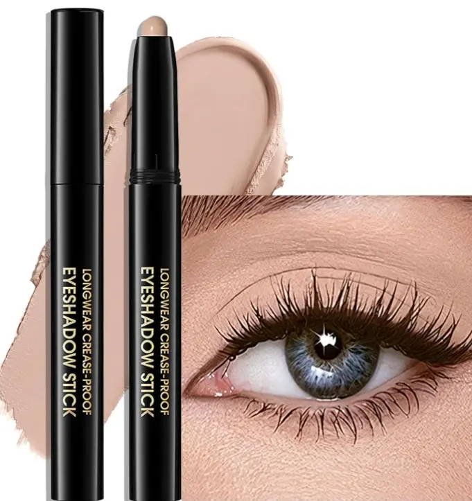 Eyeshadow Stick Matte Eye Brightener Pencil Cream Nude Eye Shadow Base Crayon Long-Lasting Crease-Proof Naked Eyeshadow Blendable High Pigmented Single Eyeliner Makeup for Women, 3 DESERT