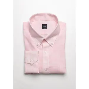 Soft Pink Cotton Linen Slub Shirt