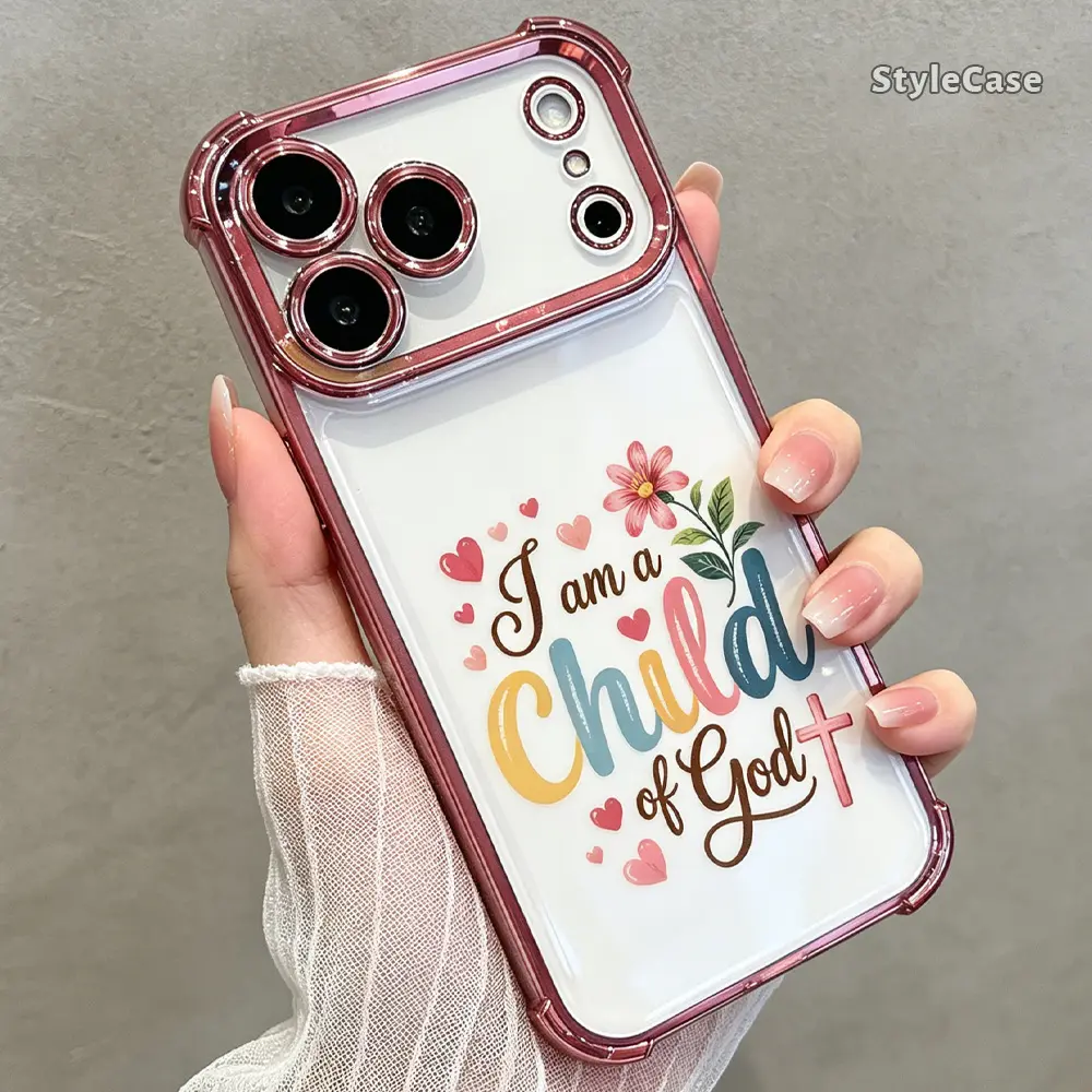 Faith Inspirational Jesus Phone Case “Child of God” iPhone 17–11 TPU Cover, Cute Floral Heart Religious Gift DDSJ260627016
