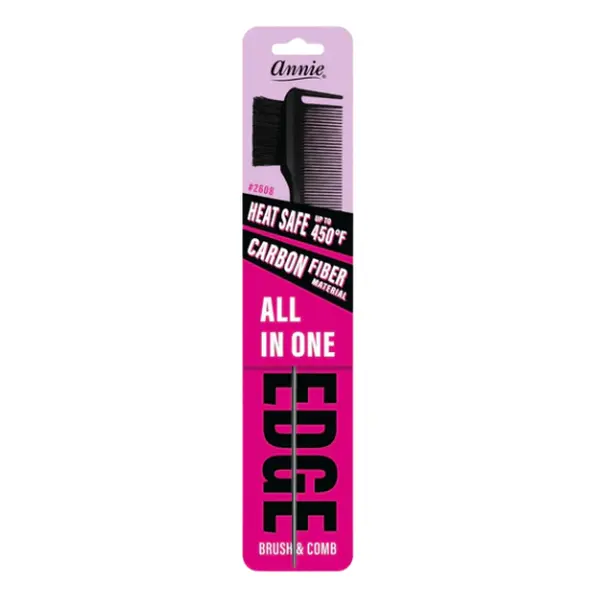 Annie All in One Edge Brush Natural Boar Bristle Black 2608